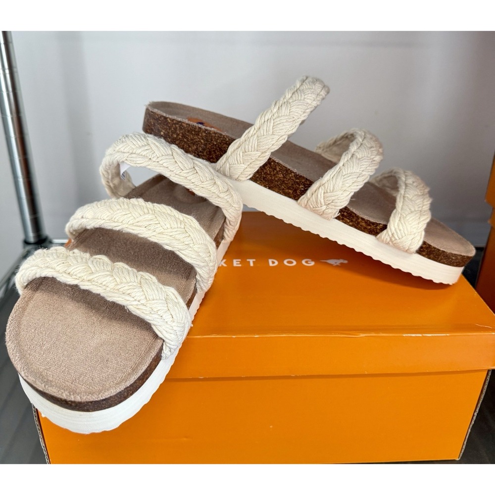 Rocket Dog‎ Ashley Natural String Braid Cotton Slide Strapped Sandals Size 8